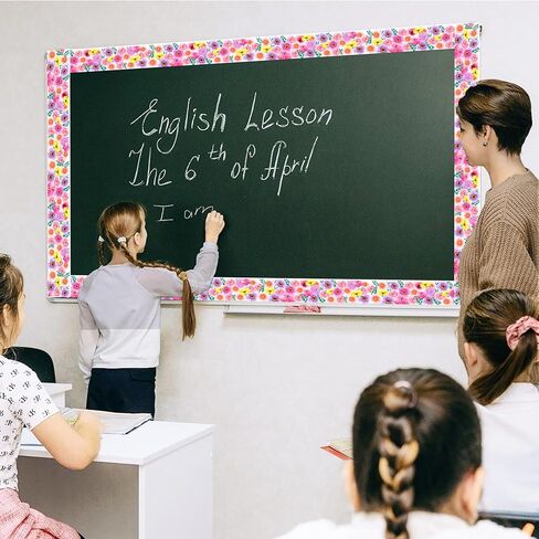 Lucleag 49.2ft زهور لوحة نشرة الأزهار الحدود ، وديكور نشرة زهرة ملونة ملونة in Kuwait