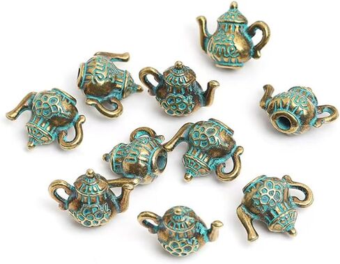 3 PCS Teapot Tea Cup Set Dollhouse Miniature Tea Cup مجموعة عتيقة مقهى المطبخ الملحقات ، قلادة سحر لصنع المجوهر in Kuwait