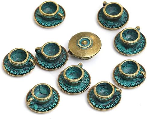 3 PCS Teapot Tea Cup Set Dollhouse Miniature Tea Cup مجموعة عتيقة مقهى المطبخ الملحقات ، قلادة سحر لصنع المجوهر in Kuwait