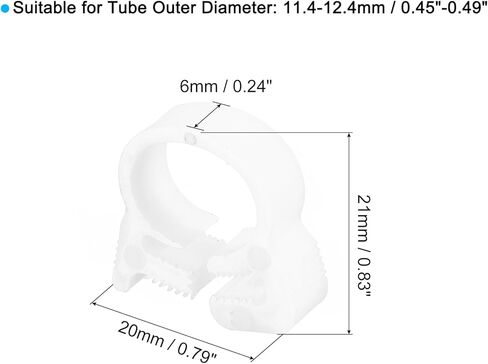 uxcell Double Gripping Nylon Hose Clamps, 20pcs 3.8-4.3mm Adjustable Double Snap Grip Plastic Hose Clamp for Fuel Line Hoses Plumbing in Kuwait