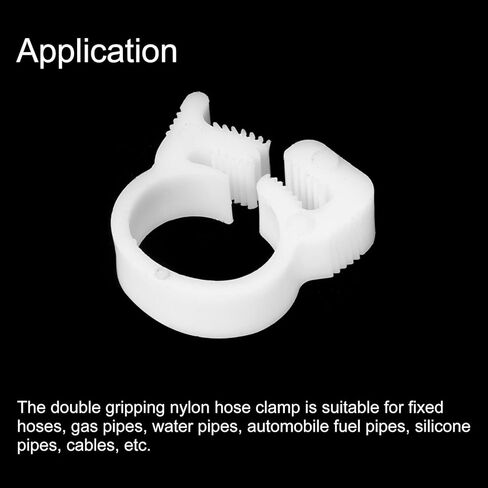 uxcell Double Gripping Nylon Hose Clamps, 20pcs 3.8-4.3mm Adjustable Double Snap Grip Plastic Hose Clamp for Fuel Line Hoses Plumbing in Kuwait