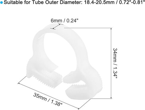 Uxcell مزدوج المشابك خرطوم النايلون ، 20pcs 3.8-4.3mm قابلة للتعديل مزدوج القبضة قبضة مخطوطة لخراطيم خط الوقود السباكة in Kuwait