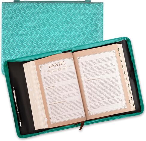 Christian Art Gifts Women's Fashion Bible Cover Grace Butterfly Ephesians 2:8, Teal Floral Faux Leather, Large in Saudi Arabia