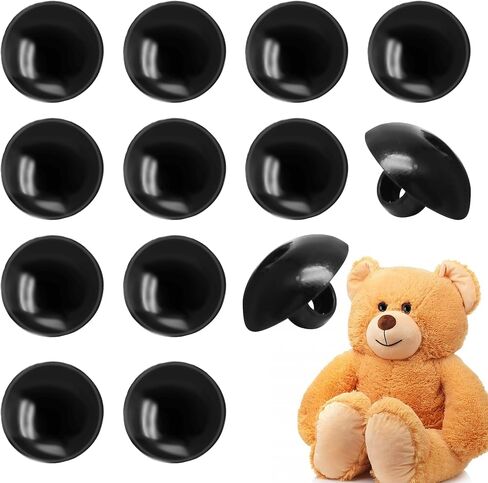 15 mm Black Safety Eyes Buttons Plastic Mushroom Domed Round Button Sewing Craft Eyes Buttons for Bear Doll Sweaters Plush Animal Toy(100 Pcs) in Saudi Arabia