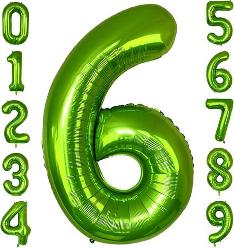 Rainbow Number 6 Balloon, 40 Inch Large Number Foil Mylar Balloons for 6th Girl Boy Birthday Party Celebration Decorations Supplies, Digital Balloons for Wedding Anniversary Events Decora in Saudi Arabia