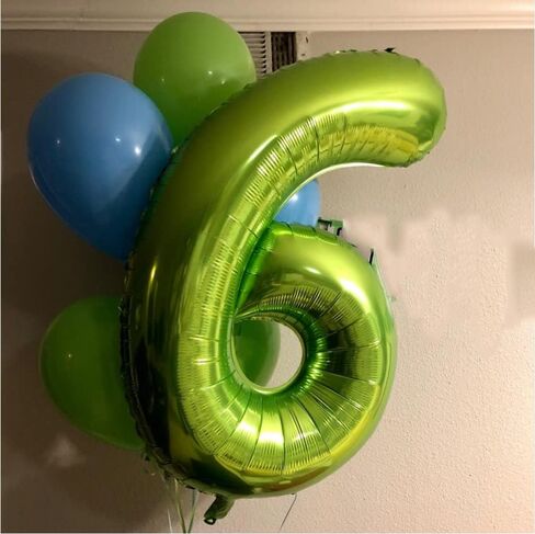 Rainbow Number 6 Balloon, 40 Inch Large Number Foil Mylar Balloons for 6th Girl Boy Birthday Party Celebration Decorations Supplies, Digital Balloons for Wedding Anniversary Events Decora in Saudi Arabia