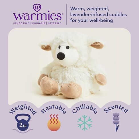Warmies Microwavable Stuffed Animals, Sheep - Heated Stuffed Animal Plushie for Warmth & Comfort - Cute Soft Plush Toys for Adults & Children (Boys, Girls, Babies & Toddlers) in Kuwait