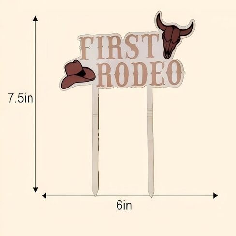 My First Rodeo Wooden Cake Topper - First Rodeo Birthday Decorations,Cowboy Western First Birthday Cake Decorations,First Rodeo One Smash Cake (First Rodeo Topper) in Saudi Arabia