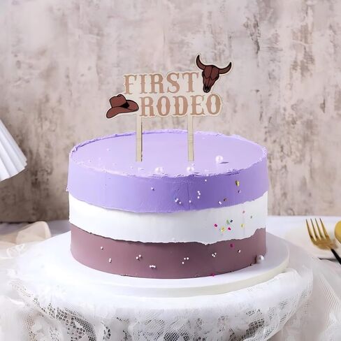 My First Rodeo Wooden Cake Topper - First Rodeo Birthday Decorations,Cowboy Western First Birthday Cake Decorations,First Rodeo One Smash Cake (First Rodeo Topper) in Saudi Arabia