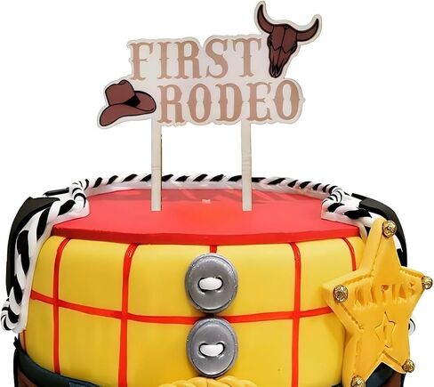 My First Rodeo Wooden Cake Topper - First Rodeo Birthday Decorations,Cowboy Western First Birthday Cake Decorations,First Rodeo One Smash Cake (First Rodeo Topper) in Saudi Arabia