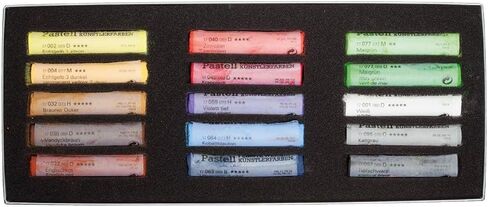 Schmincke - Pastels, 15 colors, multi-purpose, basic assortment 77 215 097, cardboard set with 15 pastels, handmade pastels, brilliant, velvet-matt, highly lightfast colors in Saudi Arabia