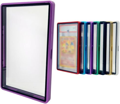 Metal PSA Slab Bumper Case UV Resistant- Safeguard Stackable Magnetic Aluminum Metal Case For Graded Cards (Blue) in Saudi Arabia