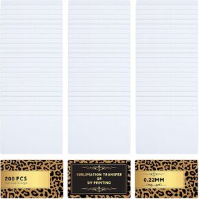 Kosiz 200 Pcs Sublimation Blanks Business Cards White Aluminum Sublimation Metal Name Card Thick for Custom Engrave Print DIY Gift Namecard 2.13 x 3.39 Inches(0.22 mm, 0.01 Inch)