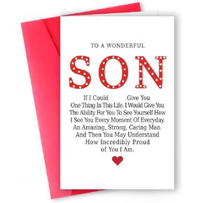 Birthday Card for Son - Heartfelt from Dad, Mom & Parents to a Wonderful Son