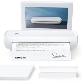 SUPVAN T200M Portable Printer Wireless for Travel, Bluetooth Inkless Printer with 300 DPI, Prints 400 Pages per Charge, Supports 8.5" X 11" US Letter, Compatible with iPhone, Android & Laptop