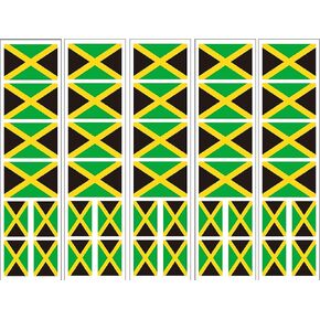 40 Removable Stickers: Jamaica Flag, Jamaican Party Favors, Decals