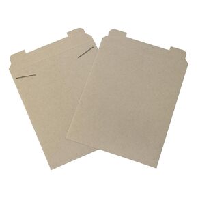 Aviditi 12 3/4" x 15" Stayflats Rigid Flat Mailers, Kraft, For Keeping Documents, Photos, and Artwork Protected During Shipping (100 Pack)