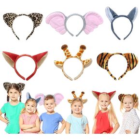 6 قطع عقب حيوان يونغل الحفلة Safari FAVORS Wild Animal Hair Hoop