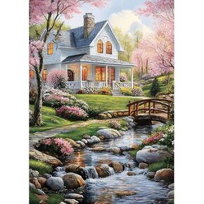 MXJSUA Garden Diamond Painting Kits للبالغين ، ومجموعات فنون الماس 5D للمبتدئين ، و DIY Full Drill Paint with Diamond ، و Home Wall Decor