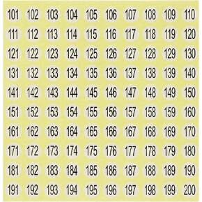 Mini Skater 15 Sheets 101 to 200 Number Small Numbers Stickers, Self Adhesive Stickers Round 2/5 Inch Small Garment Numbered Labels Tags Sticker Home School Office Decoration