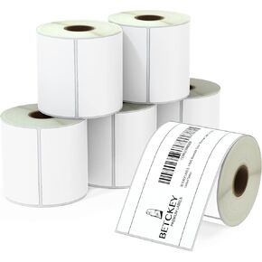 BETCKEY - 3" x 5" Multipurpose & Large Shipping Labels Compatible with Zebra & Rollo Label Printer,Premium Adhesive & Perforated[20 Rolls, 7000 Labels]