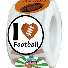 500 قطعة ملصقات لفة كرة القدم - Super Bowl Sports/Football Birthday Party Supplies Decorations Favors Jar Containers Letter Diy ملصقات ملصقات