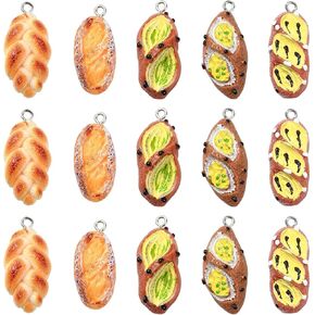 LiQunSweet 50 pcs 5 Colors Bouquet of Flowers Resin Charms Spring Floral Tulip Charms for DIY Jewelry Necklace Earring Bracelet Craft Bag Keychain Decoration