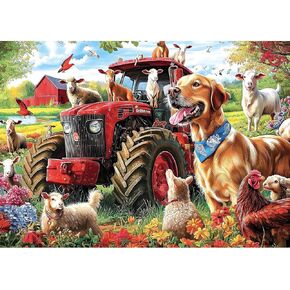 Farm Animals Puzzle - 1000 Piece Jigsaw Puzzle for Adults -Challenging Puzzle Perfect for Game Nights - Finished Size is 27.55 x 19.68 Inches