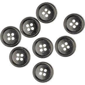 Mibo 10pcs Urea Imitation Horn Suiting & Coat Button - 4 Hole - Classic Shape - 28L(18mm) - Dark Grey