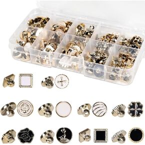 100 Piece Vintage Clothes Sewing Button 9.5mm,10mm,11mm,12mm Assorted Resin Buttons with Storage Box for Crafts Wedding Dress DIY Project