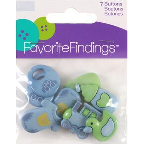 Blumenthal Lansing Boy, Favorite Findings Buttons, It-Feets, 7/Pkg