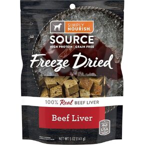 Simply Nourish Freeze Dried Beef Liver Dog Treats 5 Ounces (Pack of 2)