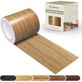Besezx Wood Grain Tape, 2.4" X15', Self Adhesive Wood Grain Repair Patch for Tables, Chairs, DIY,Baseboards, Doors, Windows, Floors and Furniture Renovation.（Natural Wood Grain）