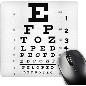 3dRose LLC 8 x 8 x 0.25 Inches Mouse Pad, Eye Chart Alphabet in Black (mp_110446_1)
