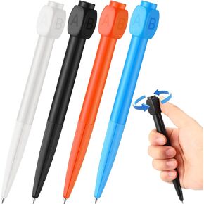 4 Pcs Fidget Spinner Pen with ABCD Rotation Cap Help Decision Making Anti Stress Anxiety Reducer Ballpoint Gadget Creative Stress Relief Pen for Office