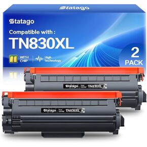 TN830XL Toner Cartridge Replacement for Brother TN830XL TN830 XL TN830 Toner Cartridges for Brother HL-L2460DW DCP-L2640DW HL-L2405W HL-L2400D HL-L2480DW MFC-L2820DW Printer (with Chip 2 Pack)