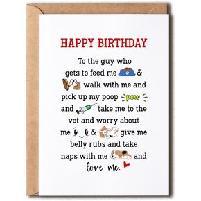 Dog Dad Birthday Card - Funny Birthday Card - Funny Dog Dad Gifts For Men - Dad Birthday Gifts From Daughter - Cute Birthday Card For Father