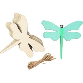 30 Pack 4 Inch Wood Dragonfly Cutouts Unfinished Wood Dragonfly Crafts Wooden Dragonfly Hanging Ornaments DIY Dragonfly Craft Gift Tags for Home Party Decoration