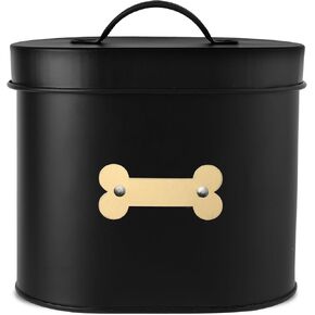 Park Life Designs Cheshire Oval Pet Treat Canister, 49-Ounce, Metal, Black in Kuwait
