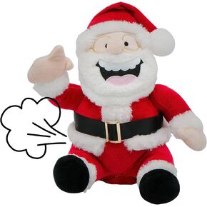 4E's Novelty Farting Santa Claus 8 Inch Talking Animated Christmas Plush Toys for Kids 8" Funny Christmas Stuffed Animals Gag Gifts for Boys Girls Teens White Elephant Gift