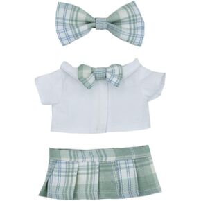 niannyyhouse 10cm 15cm 20cm Plush Doll Clothes JK Set Headwear Shirt Pleated Skirt Soft Stuffed Plush Toy Dress Up (Pink, 15cm) in Kuwait