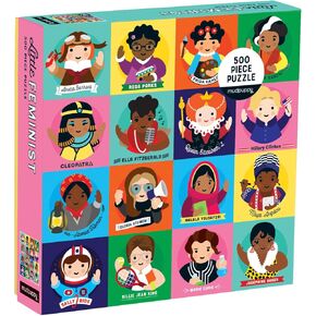 Mudpuppy Little Feminist 500 Piece Jigsaw Puzzle for Kids and Adults, Feminist Puzzle Celebrates Women Who Have Made an Impact with Colorful Illustrated Portraits, Great Gift for Feminists