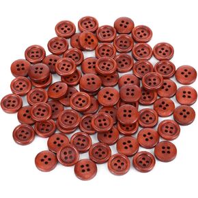 100Pcs 1 Inch Wooden Buttons,Brown Buttons for Sewing,Small Flatback Round Buttons for Clothes,4 Hole Classic Wooden Buttons for Crafts Shirt Sewing Pillow Covers Headbands