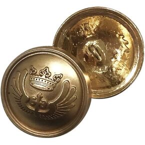 10pcs 1 inch Crown Metal Sewing Buttons with Shank for Blazer, Suits, Sport Coat, Uniform, Jacket Button Sewing Craft DIY,Q2677
