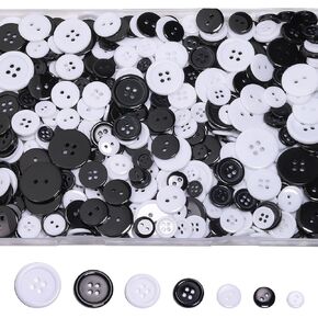 Assorted Sewing Buttons in Orange and Yellow, 700 Pieces (White)