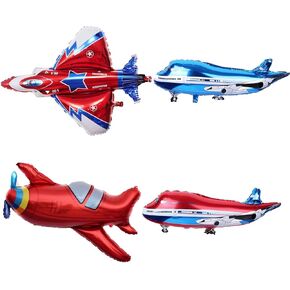 Fighter Jet & Airplane Shaped Foil Mylar Balloons - Travel & Kids' Boys Birthday Party Supplies Decorations