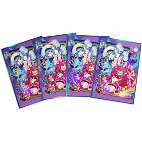 Time Walker 50ct Holographic Flashing (Live Twin Lilla) Top Loading Trading Card Sleeves Deck Protector for YuGiOh/Japanese Sized Cards 63x90mm (9), Multicolor