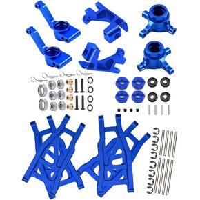 ترقيات جزء ل 1/10 Rustler/Slash/Stampede/Hoss 4x4 VXL 4WD ، كتلة العجلات ، كتل التوجيه ، ناقلات محور العذبة الخلفية ، ذراع التعليق الخلفي الأمامي للألومنيوم ، 4pcs عجلات القفز ، الأزرق البحري in Kuwait