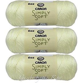 Bulk Buy: Caron Simply Soft 100% Acrylic Yarn (3-Pack) ~ Off White # 9702~6 oz. Skeins