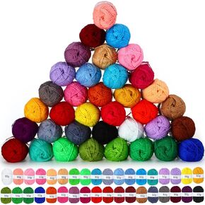 Coume 36 Rolls Chunky Chenille Yarn for Crocheting 50g 3268 Yards Soft Thick Fluffy Hand Knitting Polyester Yarn and Needles Kit for Weaving Blanket Crafts DIY Project(36 Colors) in Kuwait